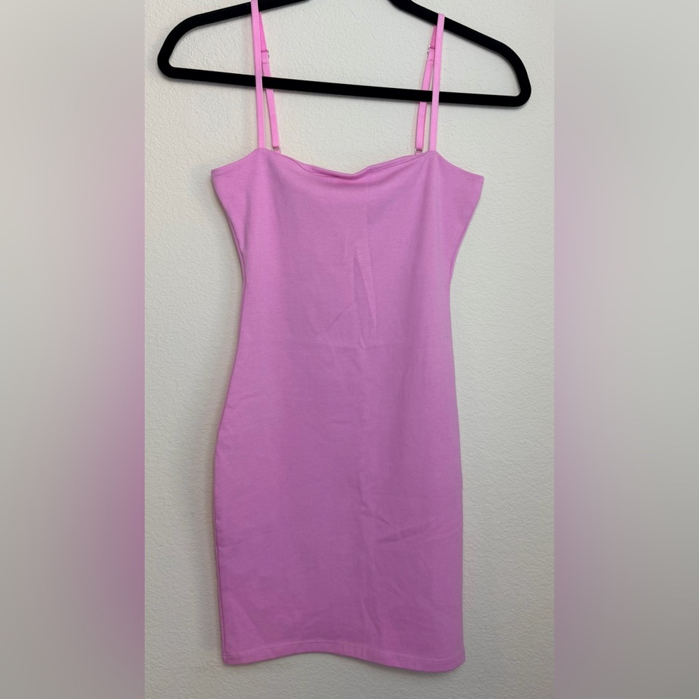 ZARA NWT Fitted Stretch Mini Dress in Bubblegum Pink Size Medium